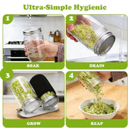 Mason Jar SPROUTING LID with Stand for Wide Mouth Jars Stainless Steel Seed Germinating Screens