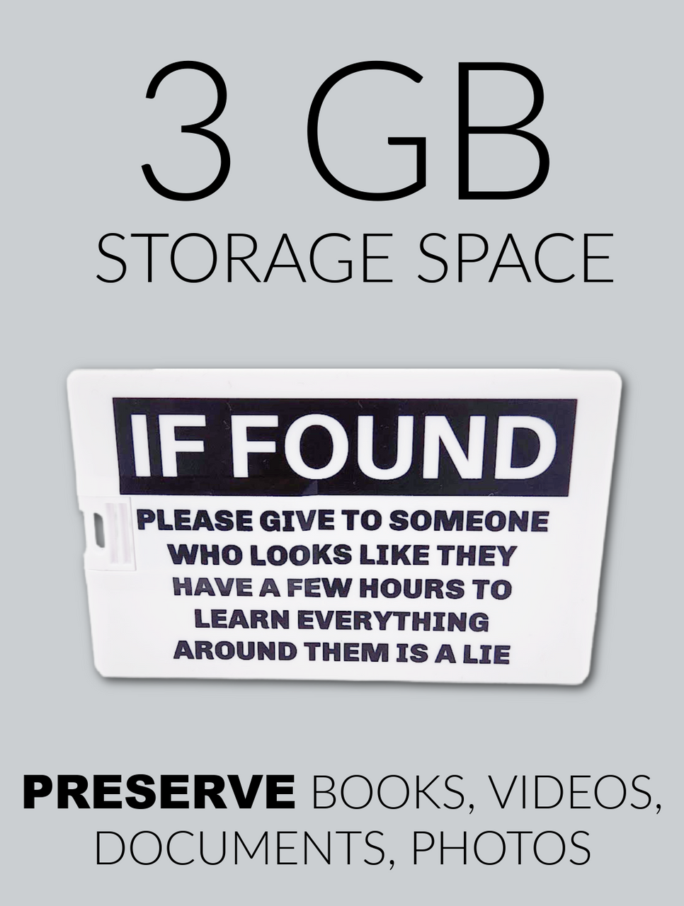 2 PACK! 3GB Thumb Drive  / Flash / Memory- Storage Space - CREDIT CARD THIN! (A-2-2)