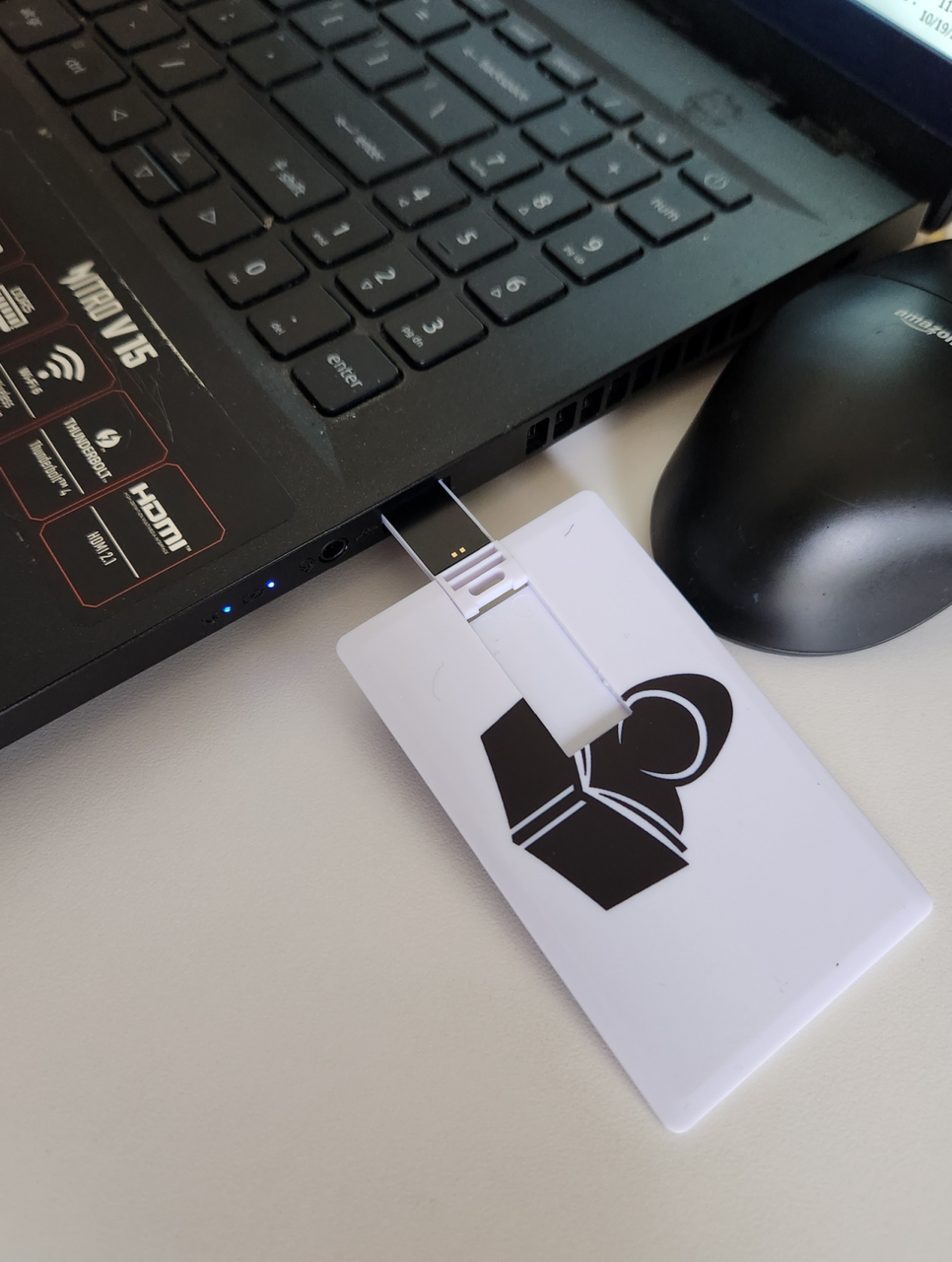 2 PACK! 3GB Thumb Drive  / Flash / Memory- Storage Space - CREDIT CARD THIN! (A-2-2)