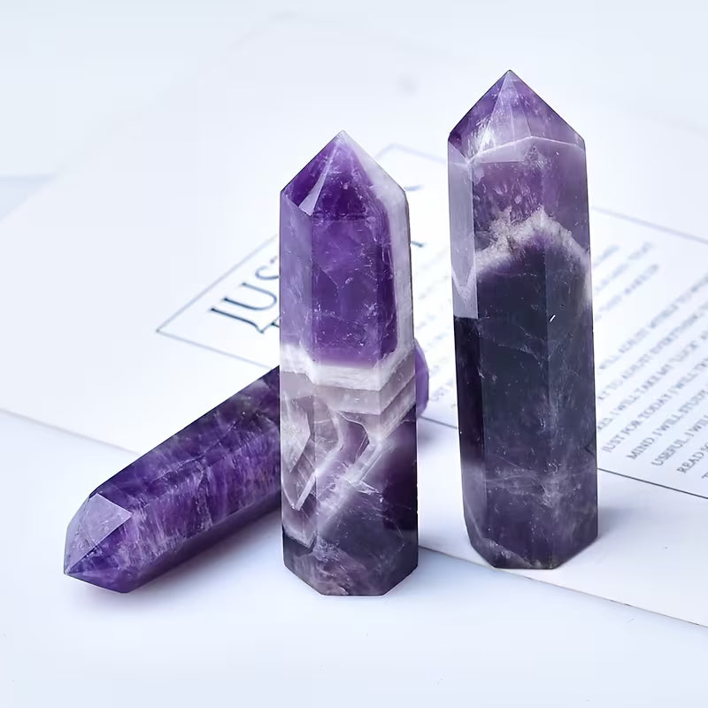 Amethyst Crystal Tower: Inner Calm, Clarity, Higher Consciousness 3.5"