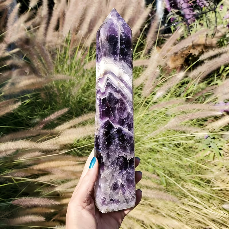 Amethyst Crystal Tower: Inner Calm, Clarity, Higher Consciousness 6"
