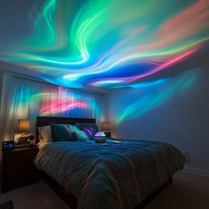 LED Aurora Night / Water Table Top Light Projector NIGHT RELAXATION Sleep Aid