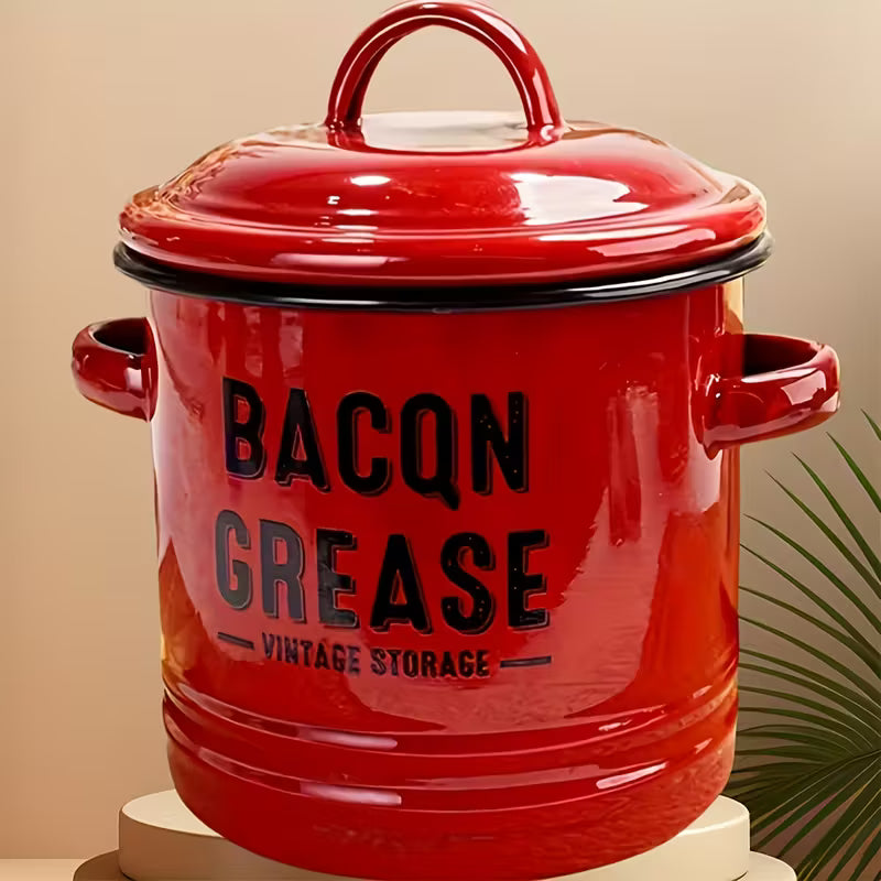 Reuse Your Bacon Grease! Tallow Pot RED