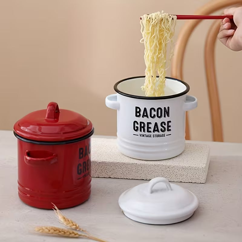 Reuse Your Bacon Grease! Tallow Pot RED