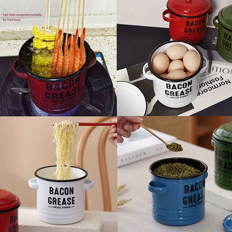 Reuse Your Bacon Grease! Tallow Pot RED