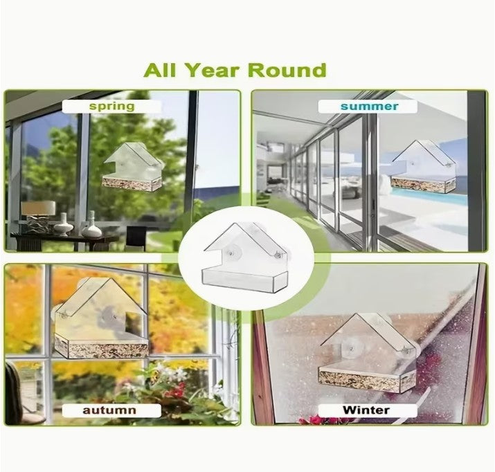 Window Bird Feeder - Easy Install Suction Cup Attach