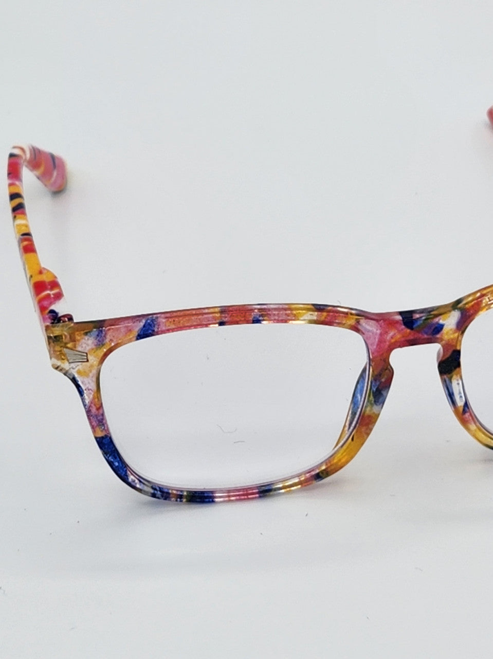 Women's Blue Light Reading Glasses -  Watercolor Confetti (A-2-1)
