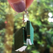 Green Book Dangle Earrings - Real Pages!
