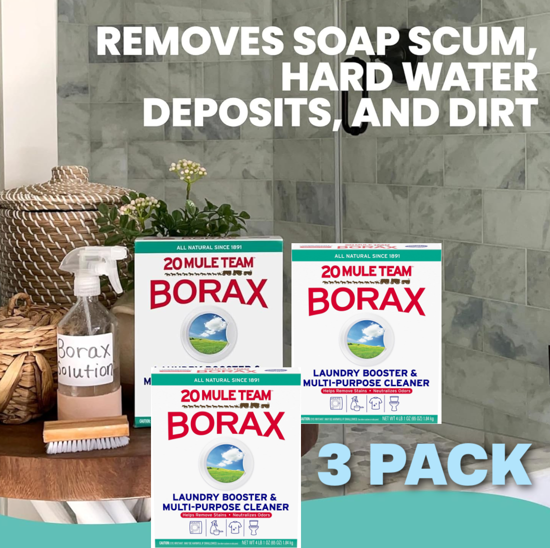 3 Pack Bulk Borax - 65oz Each = OVER 12 POUNDS TOTAL!