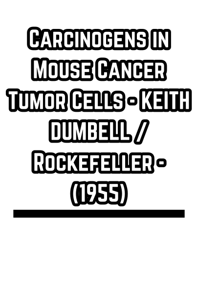 Carcinogens in Mouse Cancer Tumor Cells - KEITH DUMBELL / Rockefeller - (1955)