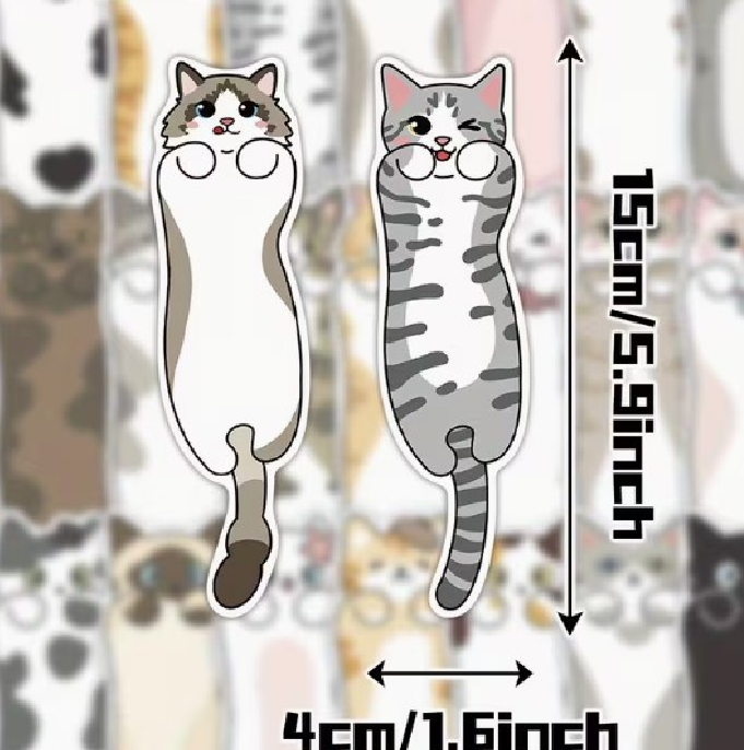 5 pieces! Large Cat BOOKMARKS - Assorted Kitties