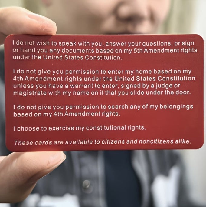Constitutional Rights REMAIN SILENT & Decline Search Wallet Cards