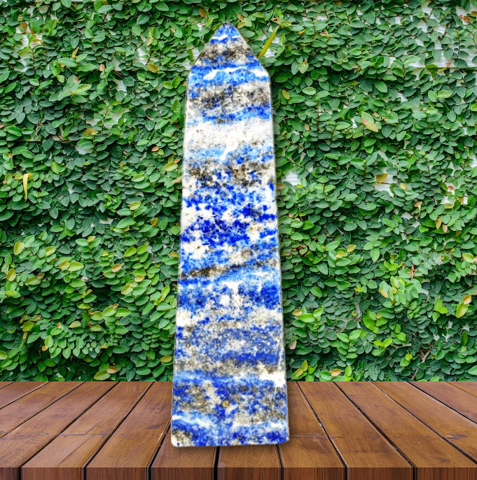 Lapis Lazuli Stone Tower: Insomnia, Enhance Intuition, Clarity, Spiritual Awareness 6"
