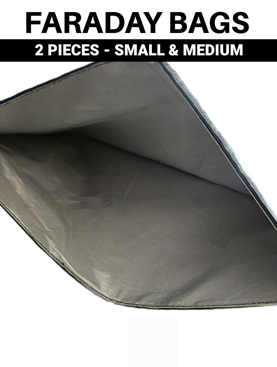 2pc FARADAY BAGS for Phones, Tablet, Smaller Electronics (A-2-1)