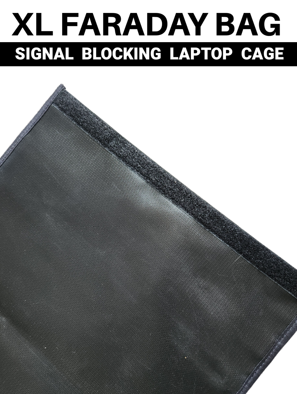 XL Faraday Laptop / Electronics Bag / Signal Blocking Bag BLACK (A-1-1)