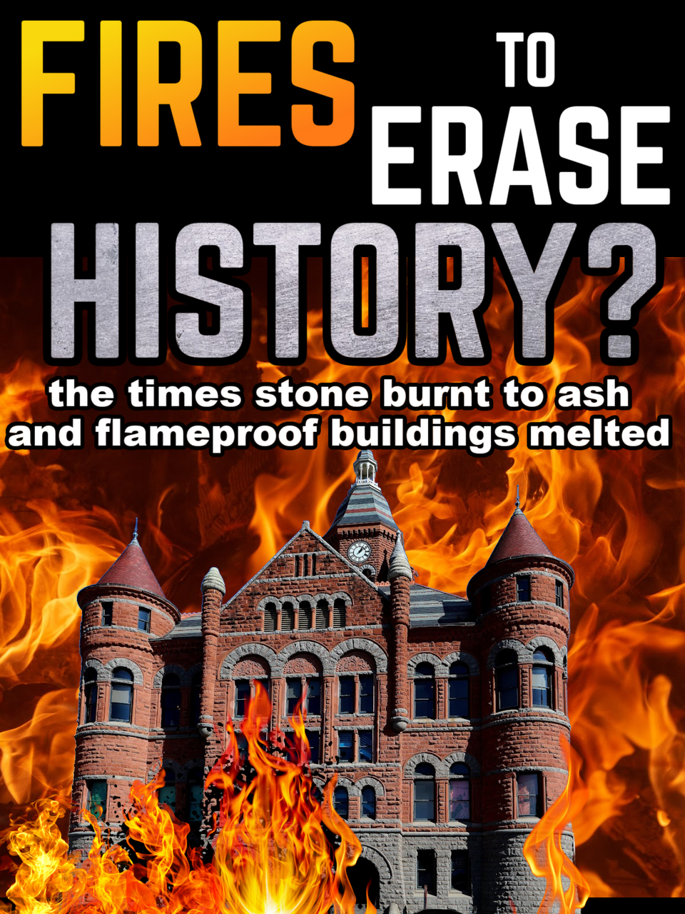 Fires to ERASE HISTORY? The Times Stone Burnt to Ash and Flameproof Buildings Melted (eBook by Agent131711)