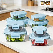 8 Pieces Airtight GLASS Food Storage Containers with Vented Leakproof Lids