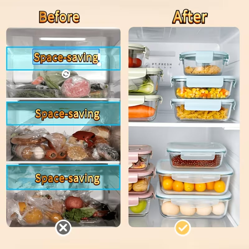 8 Pieces Airtight GLASS Food Storage Containers with Vented Leakproof Lids