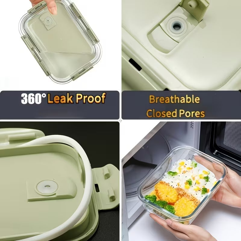 8 Pieces Airtight GLASS Food Storage Containers with Vented Leakproof Lids