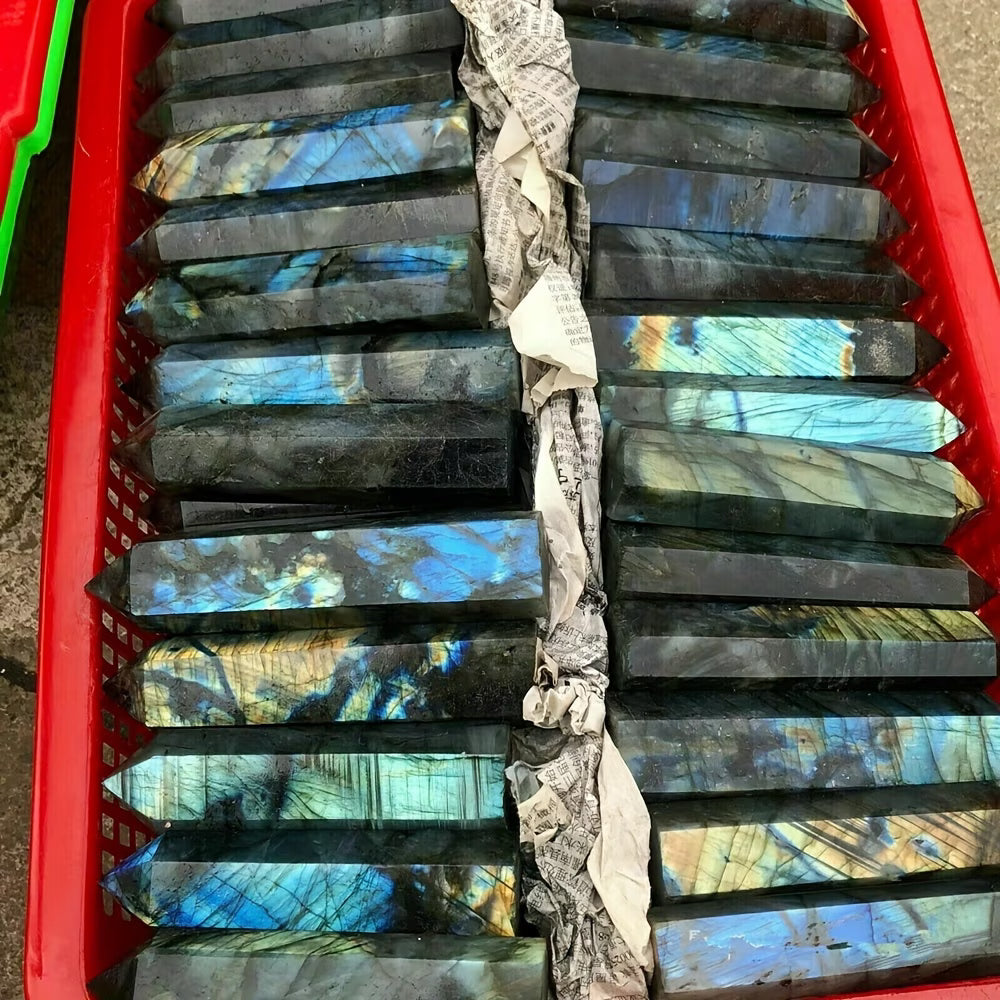 Labradorite Tower: Aura Shielding, Chakra Activation (Throat, Crown) 4"