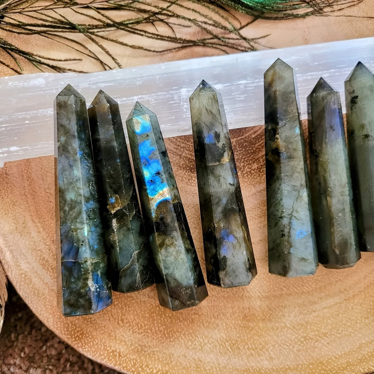 Labradorite Tower: Aura Shielding, Chakra Activation (Throat, Crown) 4"