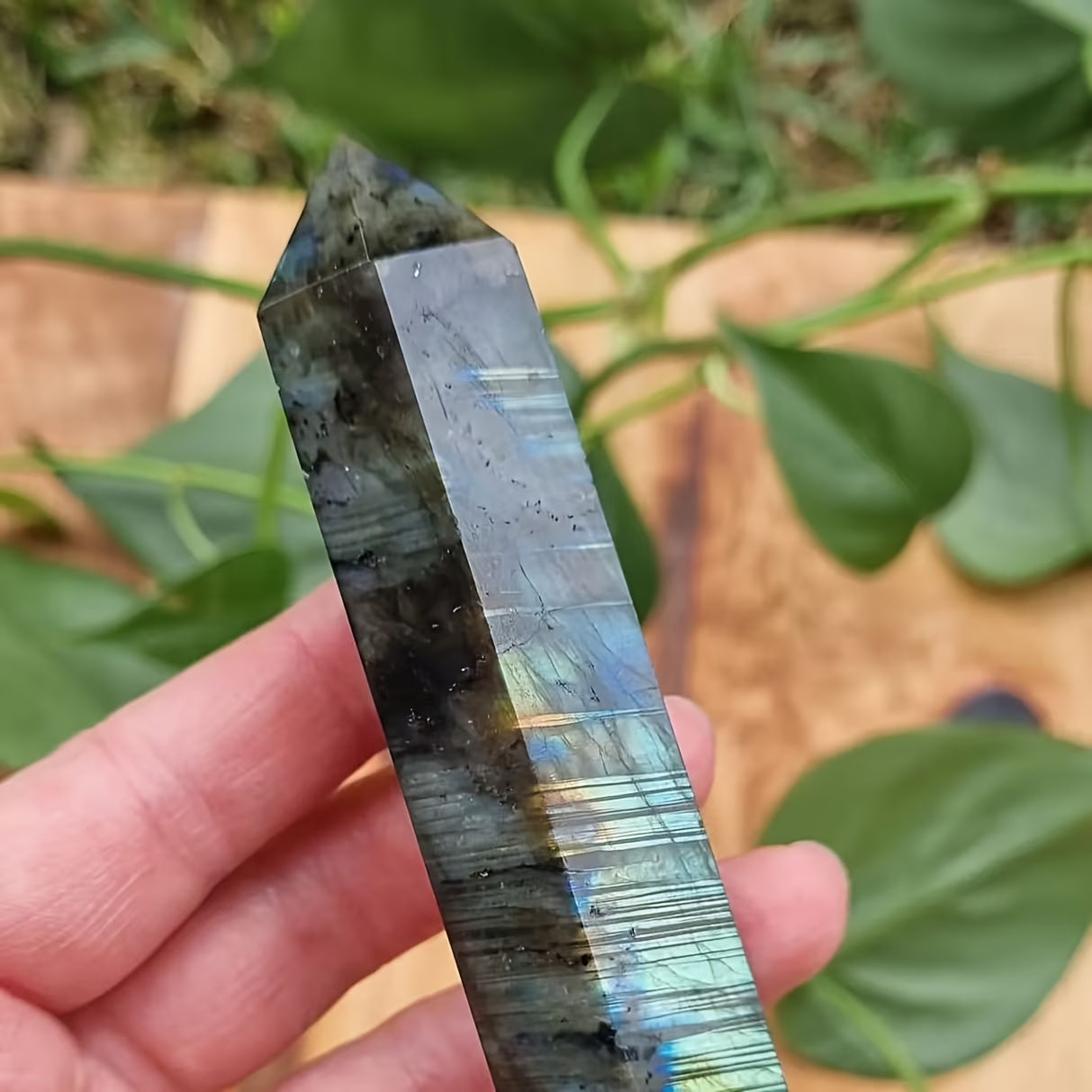 Labradorite Tower: Aura Shielding, Chakra Activation (Throat, Crown) 4"