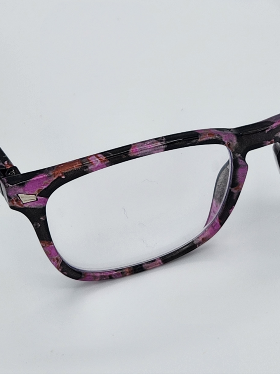 Women's Blue Light Reading Glasses - Purple Magenta Black Confetti (A-1-3)