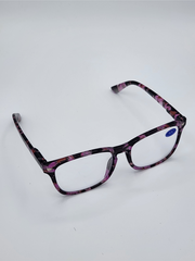 Women's Blue Light Reading Glasses - Purple Magenta Black Confetti (A-1-3)