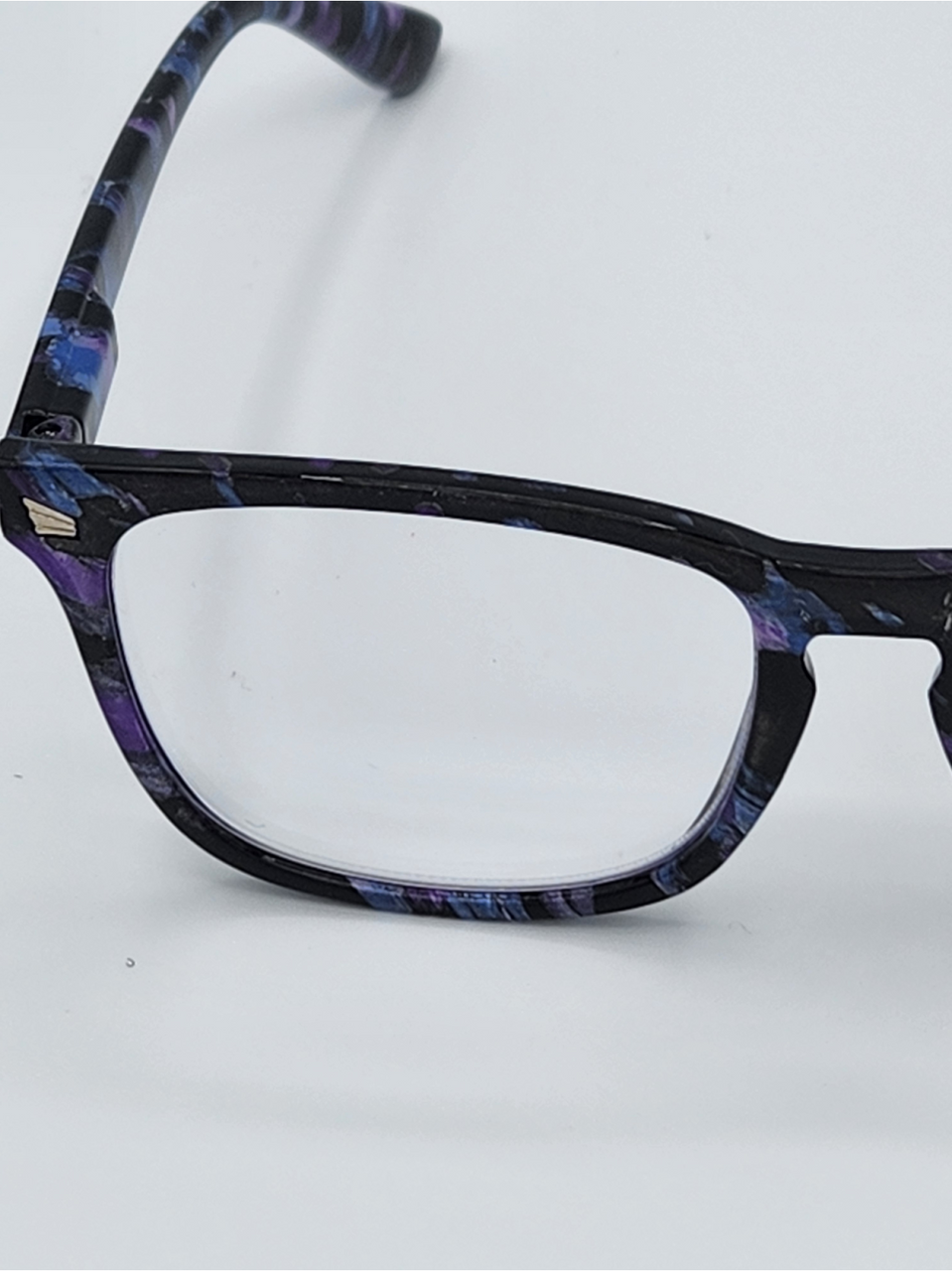 Women's Blue Light Reading Glasses - Blue Purple Black Confetti Marble (A-2-1)