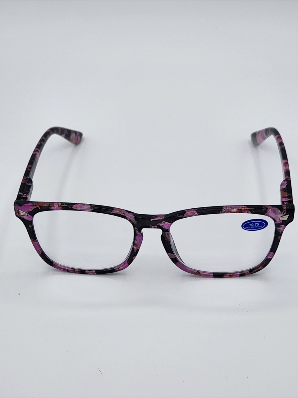 Women's Blue Light Reading Glasses - Purple Magenta Black Confetti (A-1-3)