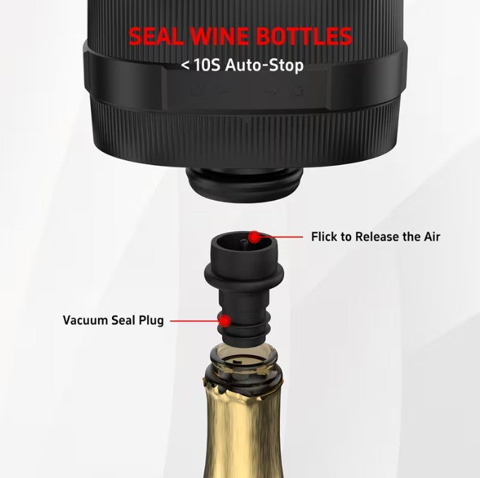 3-In-1 Electric Jar Vacuum Sealer Kit - For Mason Jars, Wine & More