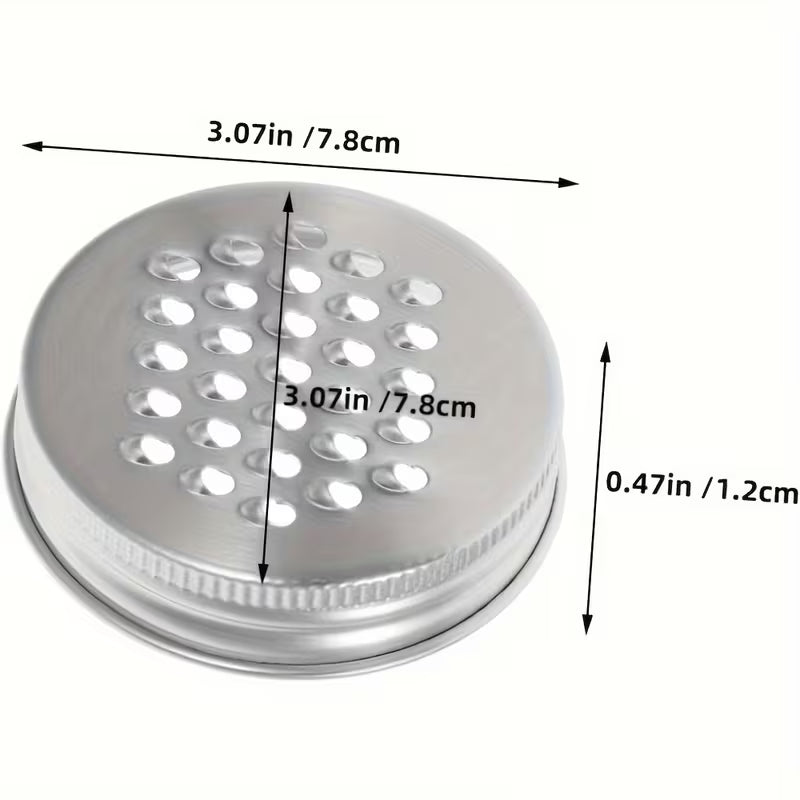 2-Piece Set! Stainless Steel Mason Jar GRATER / ZESTER Cover Attachment Lids