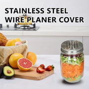 2-Piece Set! Stainless Steel Mason Jar GRATER / ZESTER Cover Attachment Lids