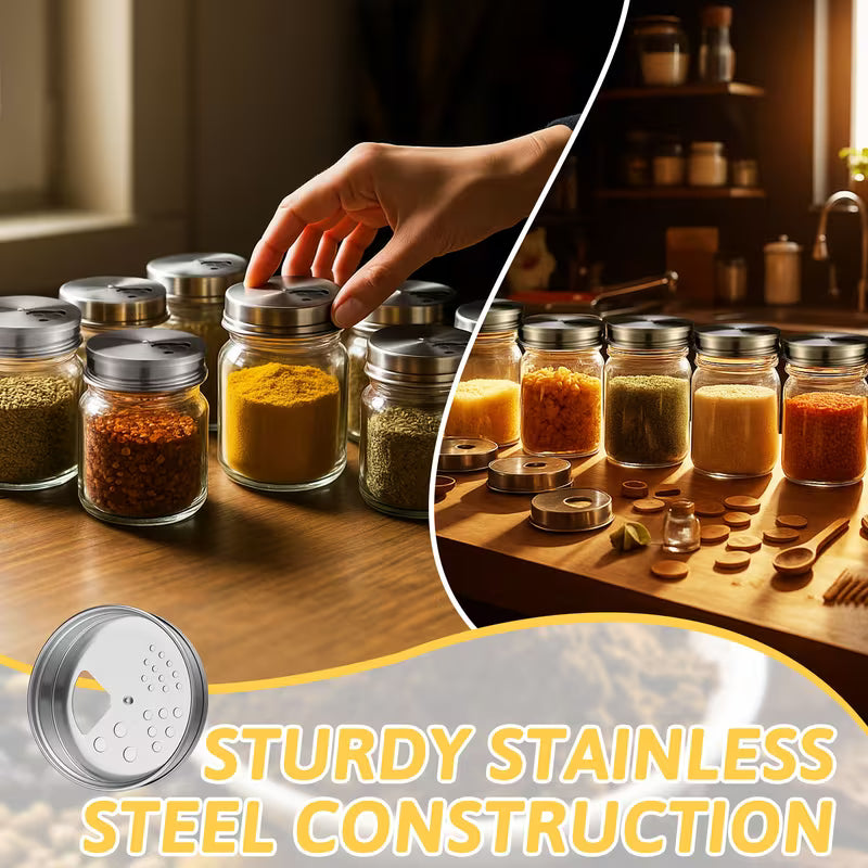 4-Pack! Mason Jar SPICE SHAKER LIDS Fits Regular Mouth Jars 2.75"