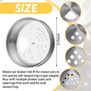 4-Pack! Mason Jar SPICE SHAKER LIDS Fits Regular Mouth Jars 2.75"