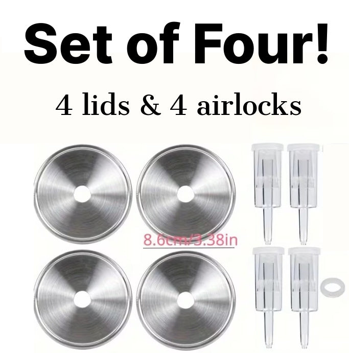 4-Pack! Mason Jar Fermentation Lids Kit for Wide Mouth Jars