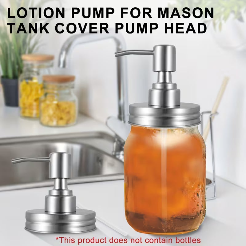 4 Pack! Stainless Steel Pump Lids for Mason Jar Dispensers