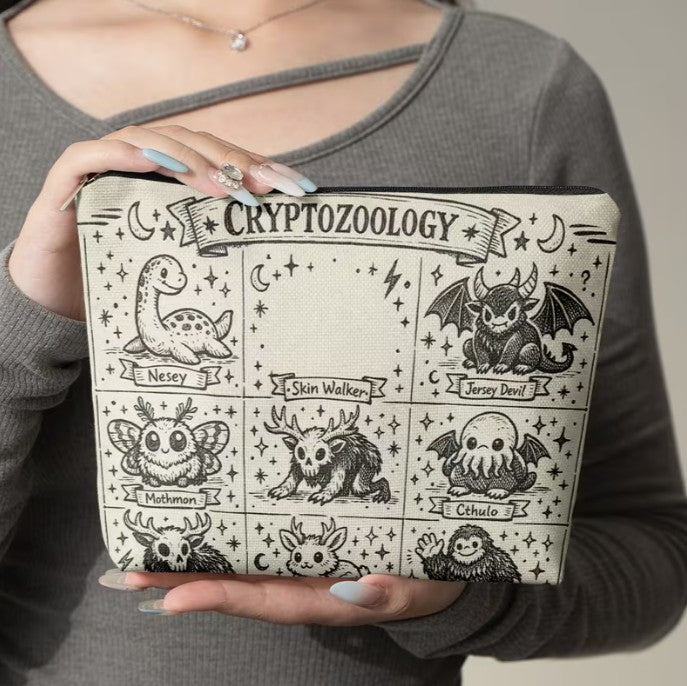 Cute Cryptids Lightweight Cosmetic Bag with Zipper Top
