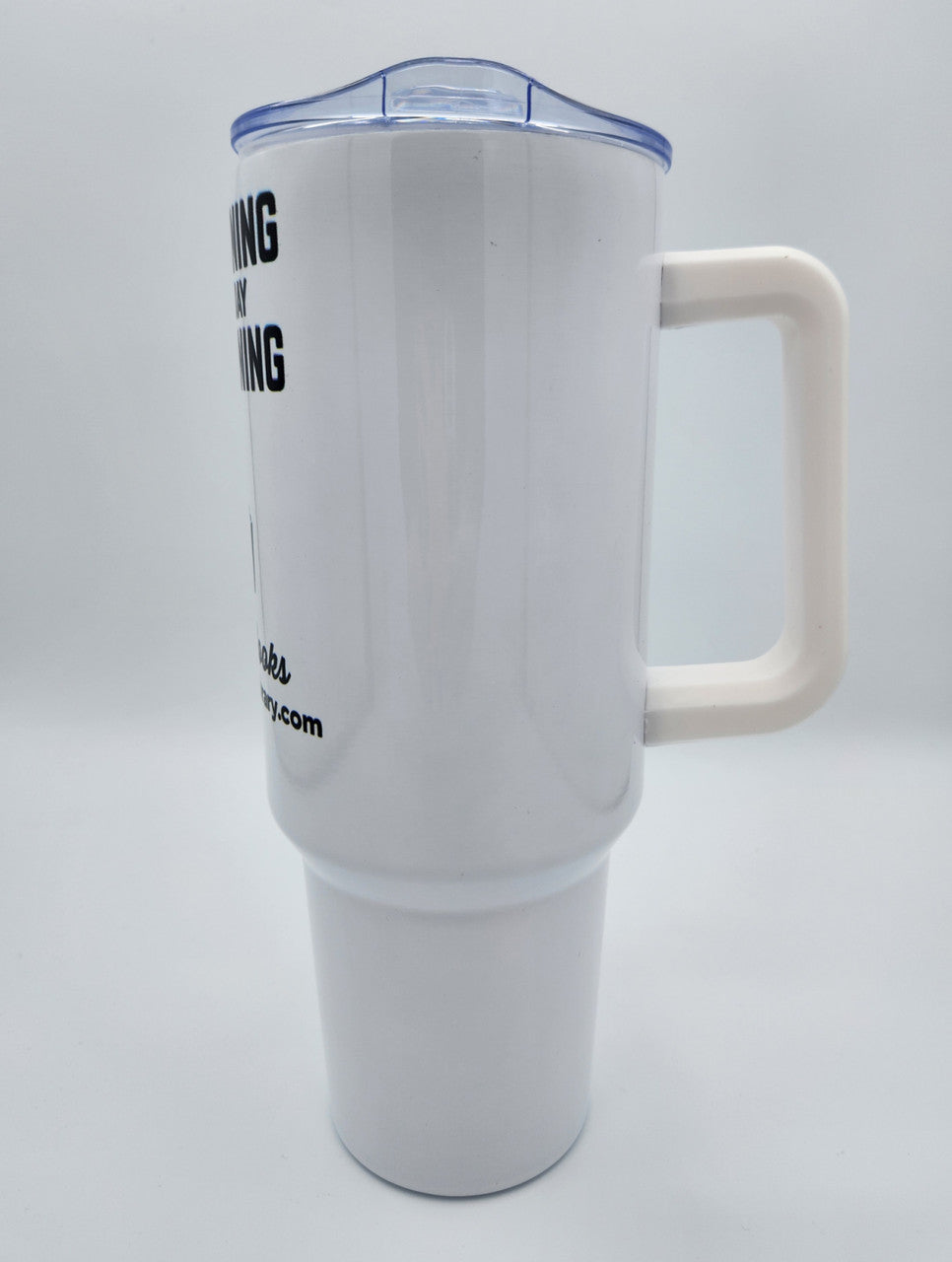 HUGE 40oz STAINLESS STEEL Tumbler Mug - White - BOOK BURNING (A-2-4)