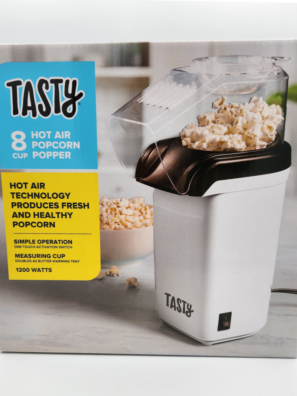 OIL-FREE Air Pop Popcorn Maker -NO MESS! NO CLEAN! +Non-GMO Kernels - WHITE (A-1-4)