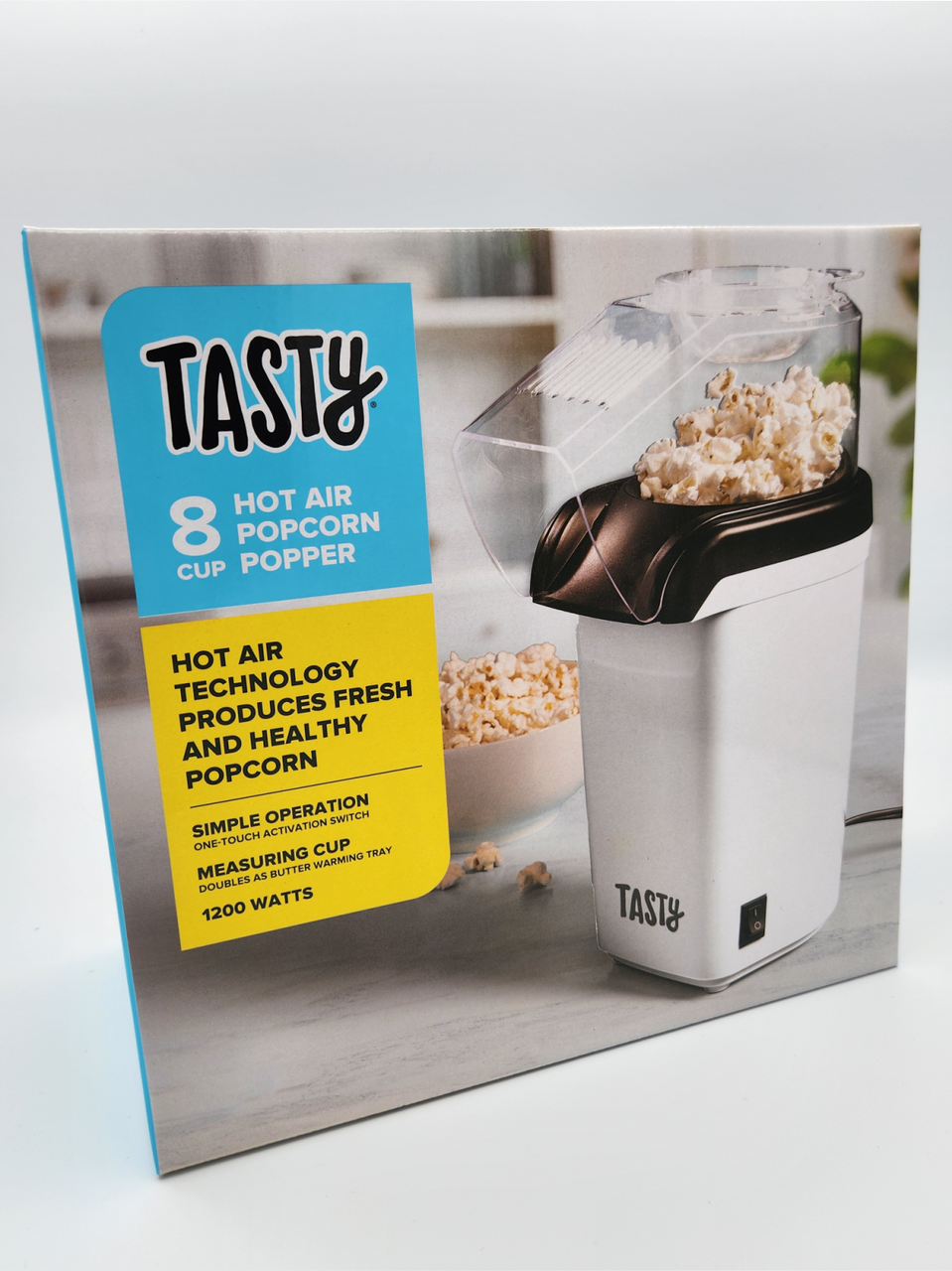 OIL-FREE Air Pop Popcorn Maker -NO MESS! NO CLEAN! +Non-GMO Kernels - WHITE (A-1-4)
