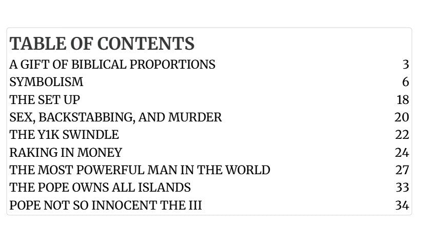 Sex, Murder & a Scheme: How the POPE Stole the World (eBook by Agent131711)