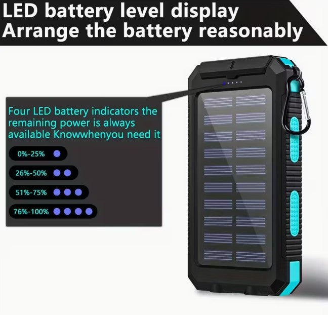 Solar Charger! 40000mAh Power Bank USB Port BATTERY BACK for Phones & Electronics