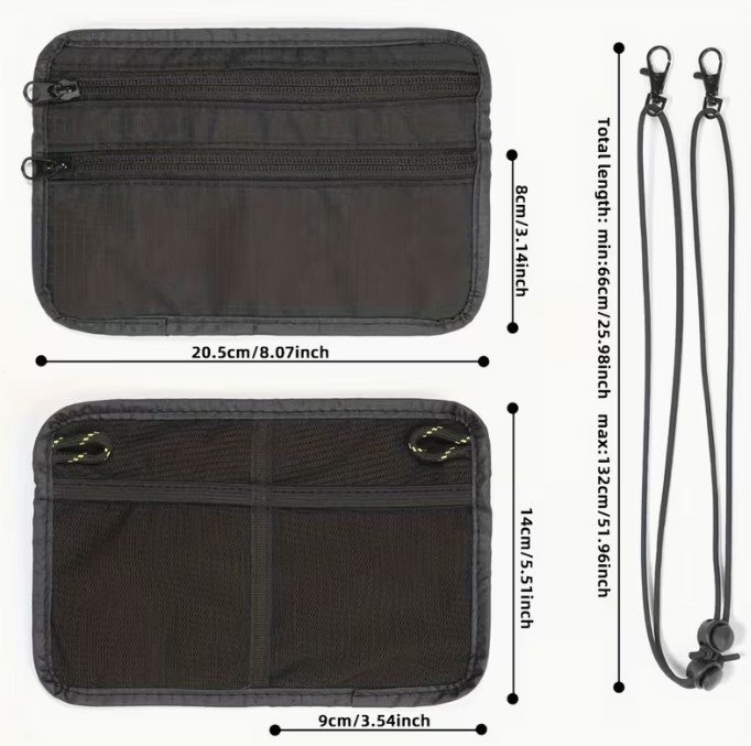 RFID Blocking Organizer Purse / Wallet with Removable Shoulder Strap BLACK (A-1-3)