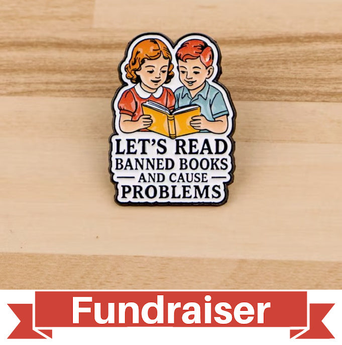 FUNDRAISER: Let's Read Banned Books Shirt Lapel Pin Jewelry