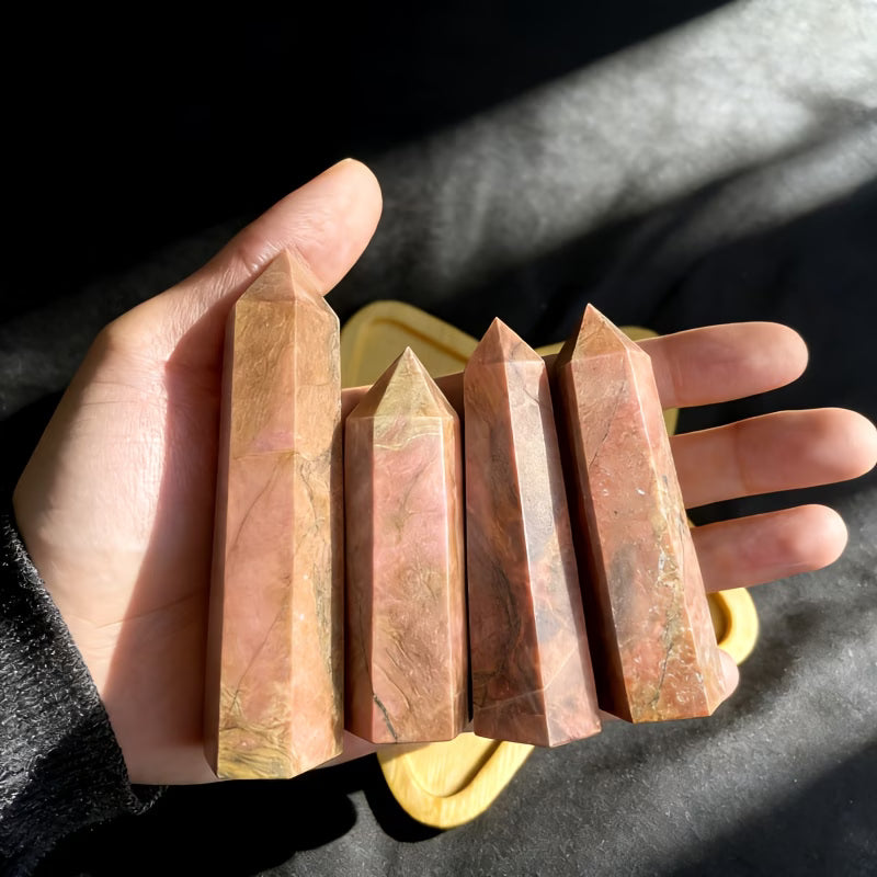 Rhodonite Tower 3" Grounding Stone, Higher Self, Trauma, Deeper Meaning