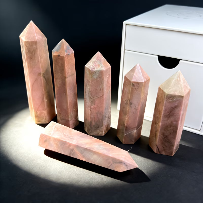 Rhodonite Tower 3" Grounding Stone, Higher Self, Trauma, Deeper Meaning