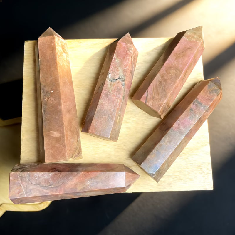 Rhodonite Tower 3" Grounding Stone, Higher Self, Trauma, Deeper Meaning