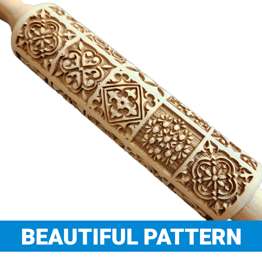 Damask Patterned Rolling Pin - Fantastic Gift Idea for Bakers!