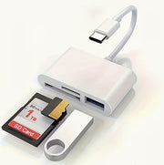 3-In-1 USB C Card Reader for 5 Pro, iPad, Mac, MacBook, Android, PCs